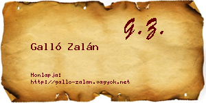 Galló Zalán névjegykártya