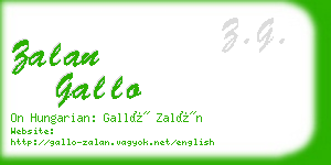 zalan gallo business card